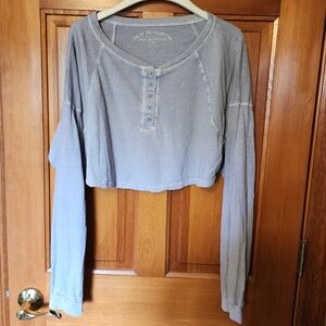 Blue/Gray cropped boyfriend tshirt